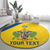 Custom Saint Lucia Football Round Carpet 2025 Go Champions - Yellow Version