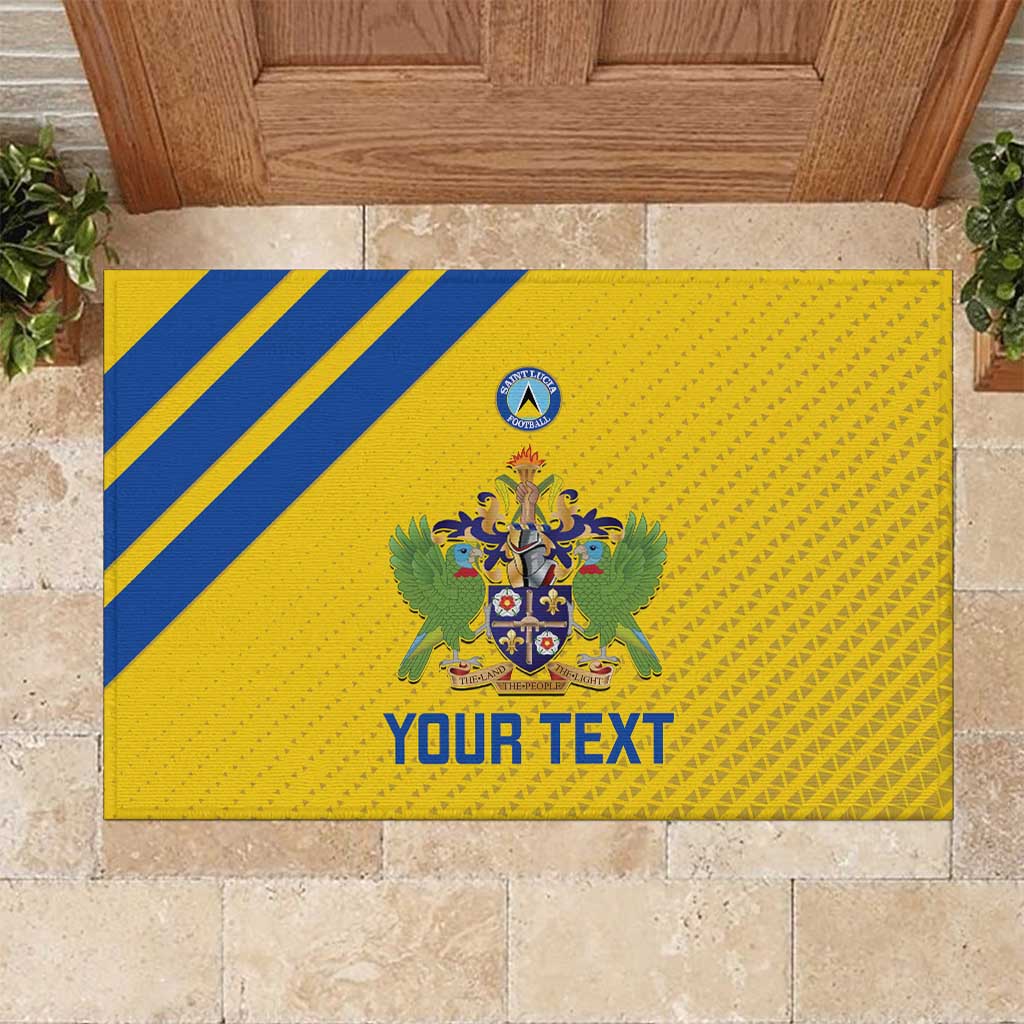 Custom Saint Lucia Football Rubber Doormat 2025 Go Champions - Yellow Version