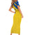 Custom Saint Lucia Football Short Sleeve Bodycon Dress 2025 Go Champions - Yellow Version