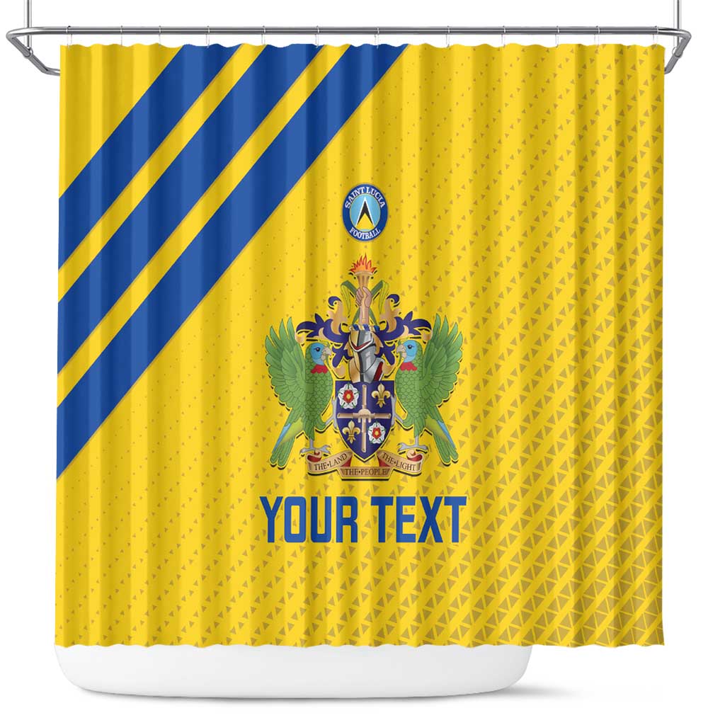 Custom Saint Lucia Football Shower Curtain 2025 Go Champions - Yellow Version