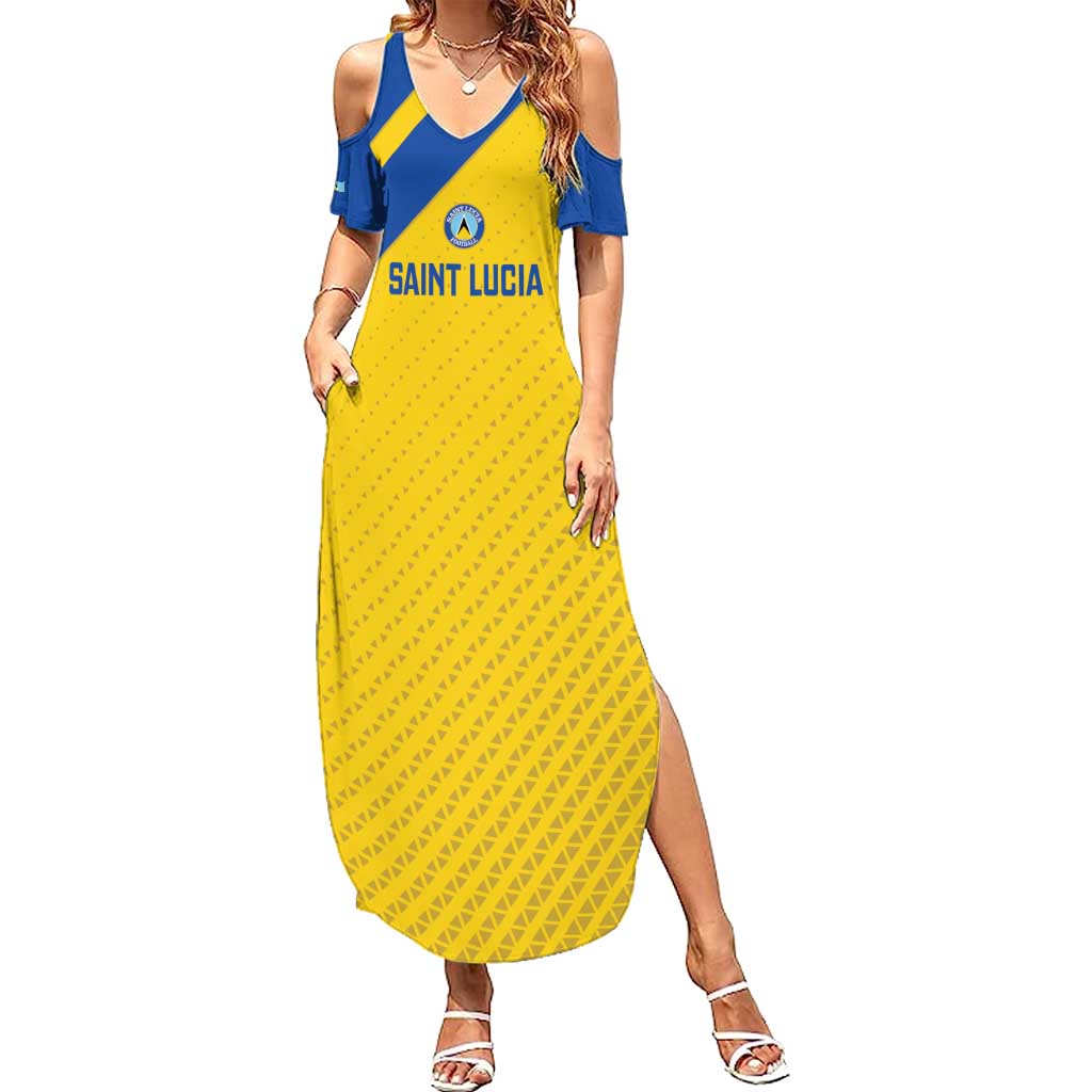 Custom Saint Lucia Football Summer Maxi Dress 2025 Go Champions - Yellow Version