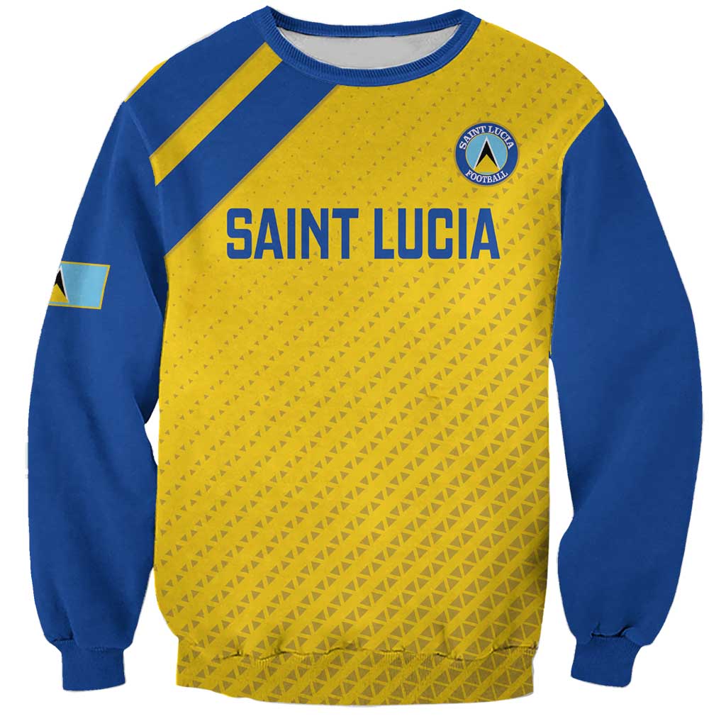 Custom Saint Lucia Football Sweatshirt 2025 Go Champions - Yellow Version