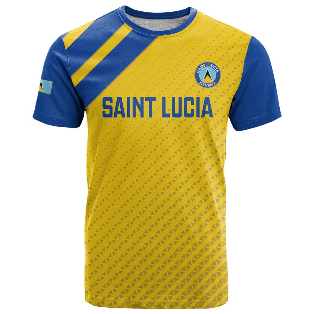 Custom Saint Lucia Football T Shirt 2025 Go Champions - Yellow Version