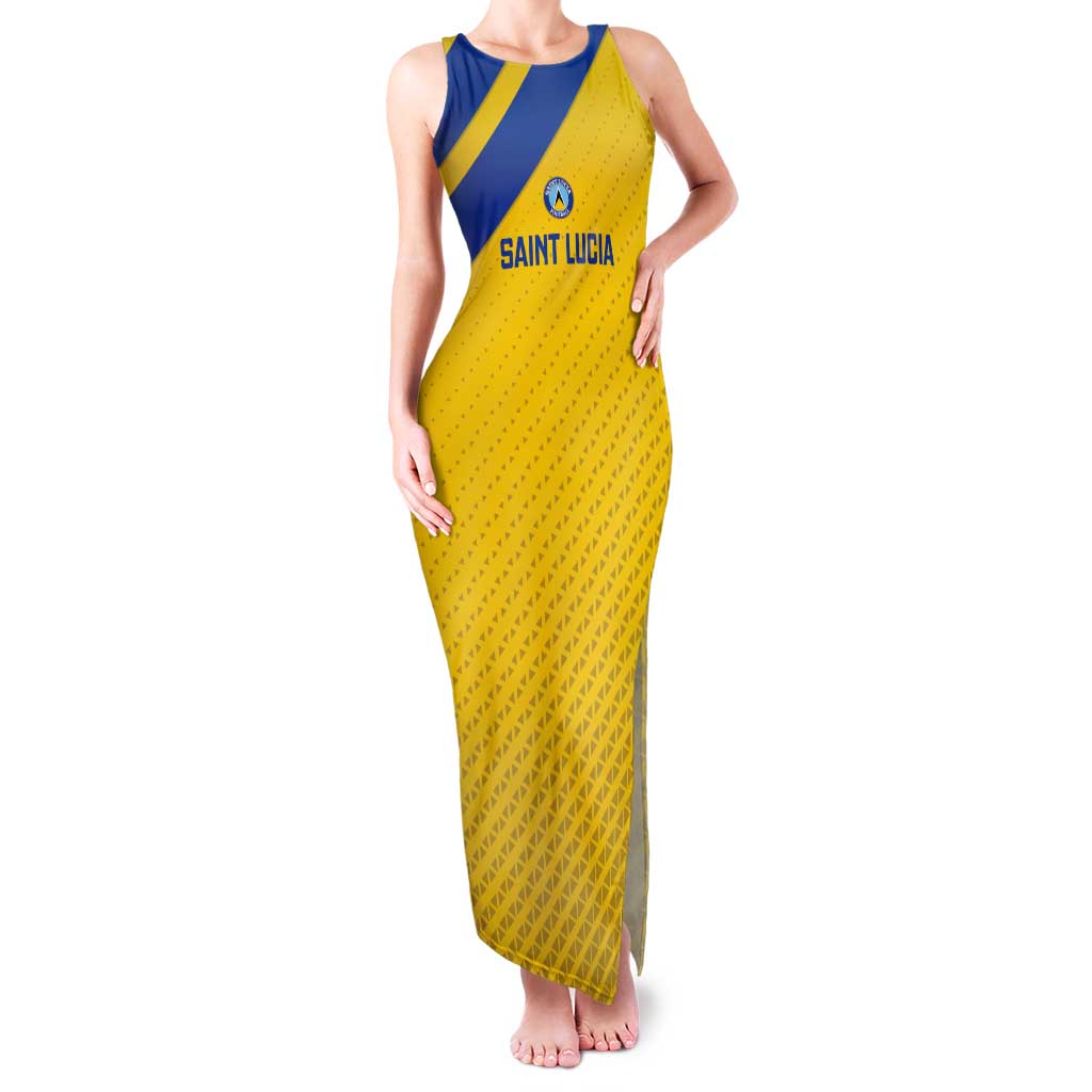 Custom Saint Lucia Football Tank Maxi Dress 2025 Go Champions - Yellow Version