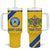 Custom Saint Lucia Football Tumbler With Handle 2025 Go Champions - Yellow Version