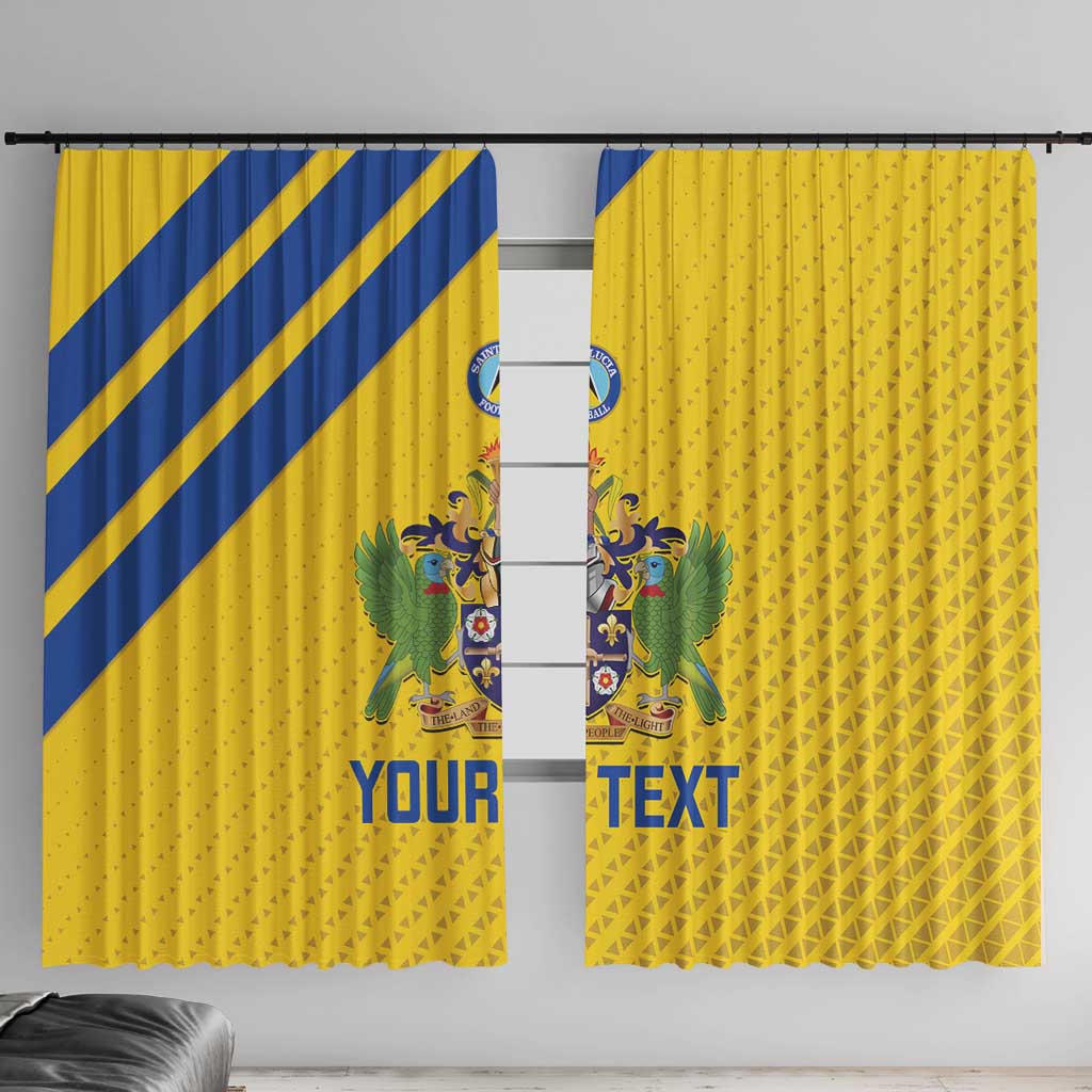 Custom Saint Lucia Football Window Curtain 2025 Go Champions - Yellow Version