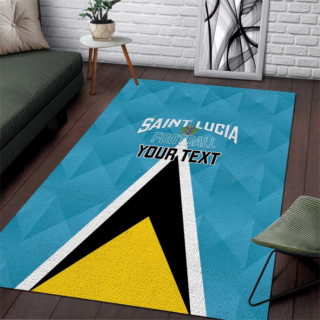 Custom Saint Lucia Football Area Rug Flag Style