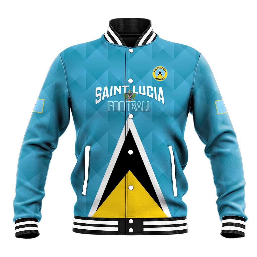 Custom Saint Lucia Football Baseball Jacket Flag Style