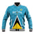 Custom Saint Lucia Football Baseball Jacket Flag Style