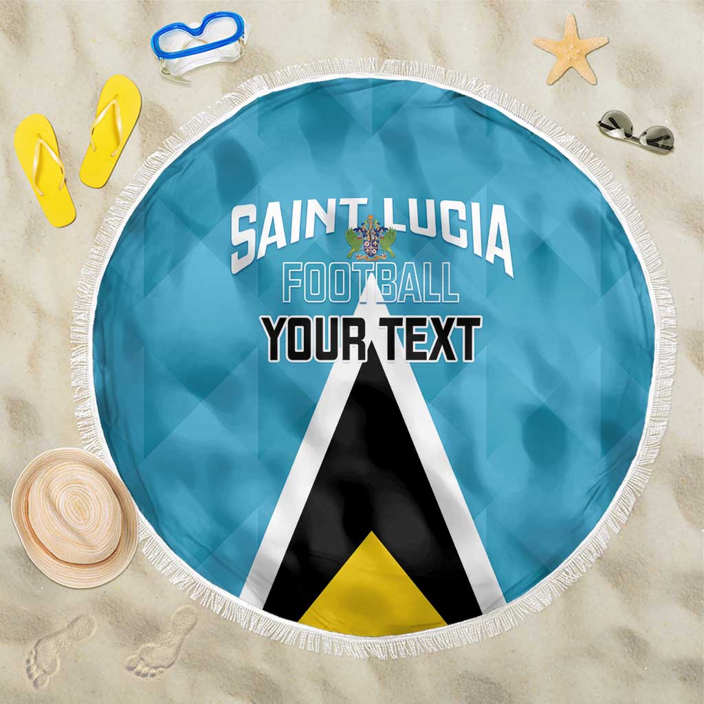 Custom Saint Lucia Football Beach Blanket Flag Style