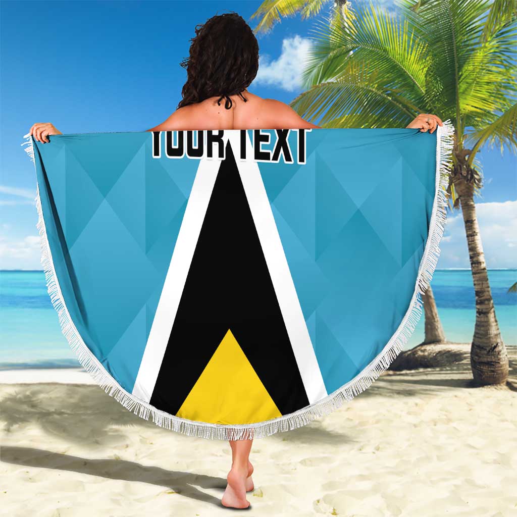 Custom Saint Lucia Football Beach Blanket Flag Style