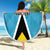 Custom Saint Lucia Football Beach Blanket Flag Style