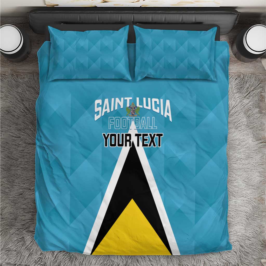 Custom Saint Lucia Football Bedding Set Flag Style