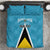 Custom Saint Lucia Football Bedding Set Flag Style