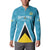 Custom Saint Lucia Football Button Sweatshirt Flag Style