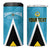 Custom Saint Lucia Football 4 in 1 Can Cooler Tumbler Flag Style