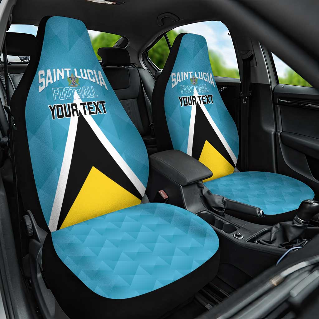 Custom Saint Lucia Football Car Seat Cover Flag Style