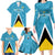 Custom Saint Lucia Football Family Matching Long Sleeve Bodycon Dress and Hawaiian Shirt Flag Style