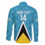 Custom Saint Lucia Football Family Matching Long Sleeve Bodycon Dress and Hawaiian Shirt Flag Style