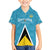 Custom Saint Lucia Football Family Matching Long Sleeve Bodycon Dress and Hawaiian Shirt Flag Style