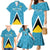 Custom Saint Lucia Football Family Matching Mermaid Dress and Hawaiian Shirt Flag Style