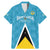 Custom Saint Lucia Football Family Matching Mermaid Dress and Hawaiian Shirt Flag Style