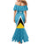 Custom Saint Lucia Football Family Matching Mermaid Dress and Hawaiian Shirt Flag Style