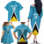 Custom Saint Lucia Football Family Matching Off The Shoulder Long Sleeve Dress and Hawaiian Shirt Flag Style