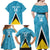 Custom Saint Lucia Football Family Matching Off Shoulder Maxi Dress and Hawaiian Shirt Flag Style