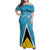 Custom Saint Lucia Football Family Matching Off Shoulder Maxi Dress and Hawaiian Shirt Flag Style