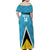 Custom Saint Lucia Football Family Matching Off Shoulder Maxi Dress and Hawaiian Shirt Flag Style