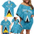 Custom Saint Lucia Football Family Matching Off Shoulder Short Dress and Hawaiian Shirt Flag Style