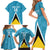 Custom Saint Lucia Football Family Matching Short Sleeve Bodycon Dress and Hawaiian Shirt Flag Style