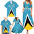 Custom Saint Lucia Football Family Matching Summer Maxi Dress and Hawaiian Shirt Flag Style