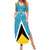 Custom Saint Lucia Football Family Matching Summer Maxi Dress and Hawaiian Shirt Flag Style