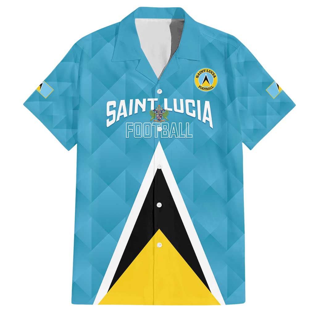 Custom Saint Lucia Football Hawaiian Shirt Flag Style