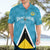 Custom Saint Lucia Football Hawaiian Shirt Flag Style