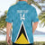 Custom Saint Lucia Football Hawaiian Shirt Flag Style