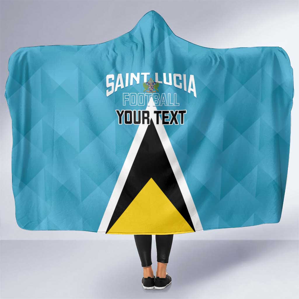 Custom Saint Lucia Football Hooded Blanket Flag Style