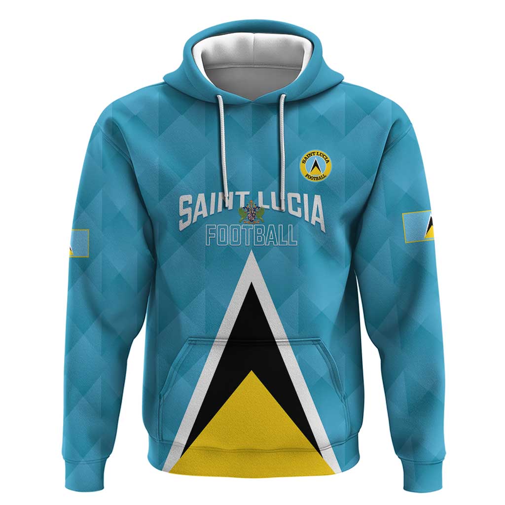 Custom Saint Lucia Football Hoodie Flag Style