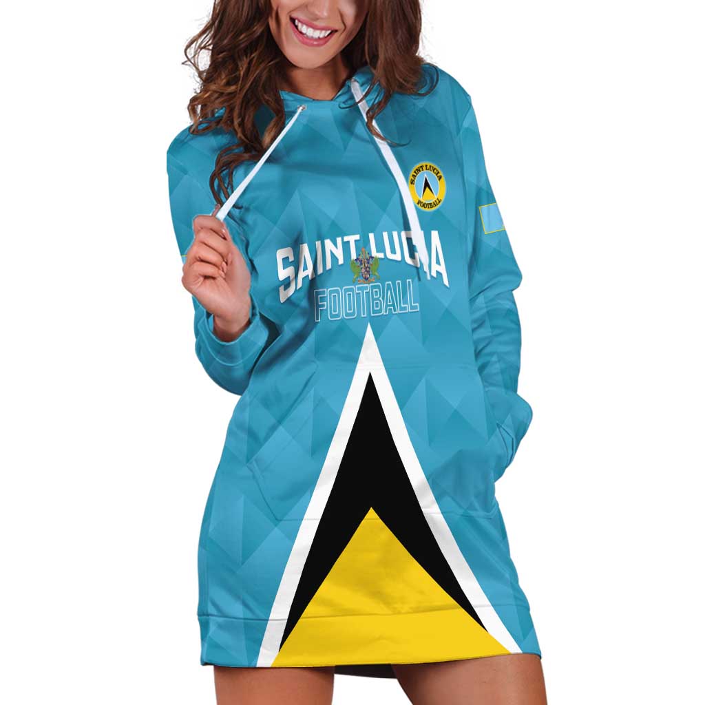 Custom Saint Lucia Football Hoodie Dress Flag Style