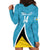 Custom Saint Lucia Football Hoodie Dress Flag Style