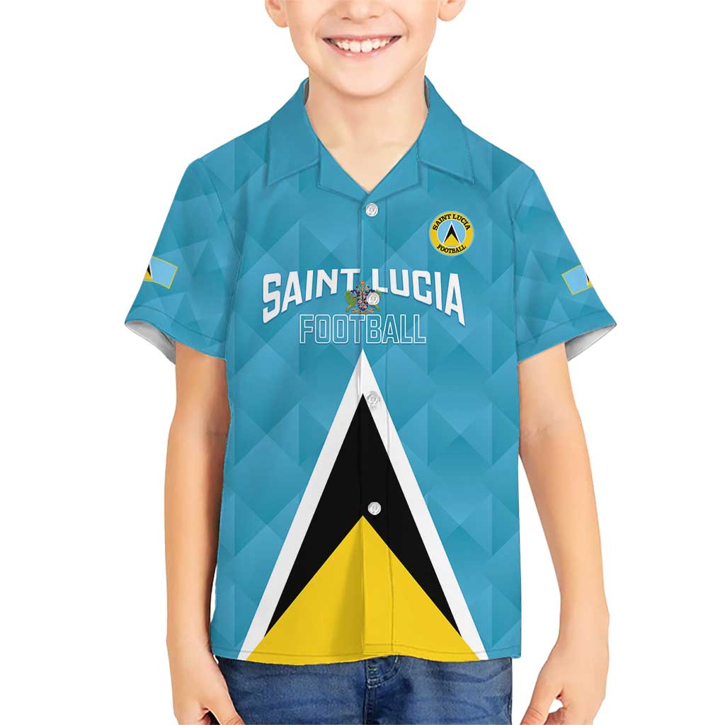 Custom Saint Lucia Football Kid Hawaiian Shirt Flag Style