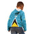 Custom Saint Lucia Football Kid Hoodie Flag Style