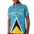 Custom Saint Lucia Football Kid Polo Shirt Flag Style