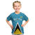 Custom Saint Lucia Football Kid T Shirt Flag Style