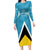 Custom Saint Lucia Football Long Sleeve Bodycon Dress Flag Style