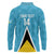 Custom Saint Lucia Football Long Sleeve Polo Shirt Flag Style