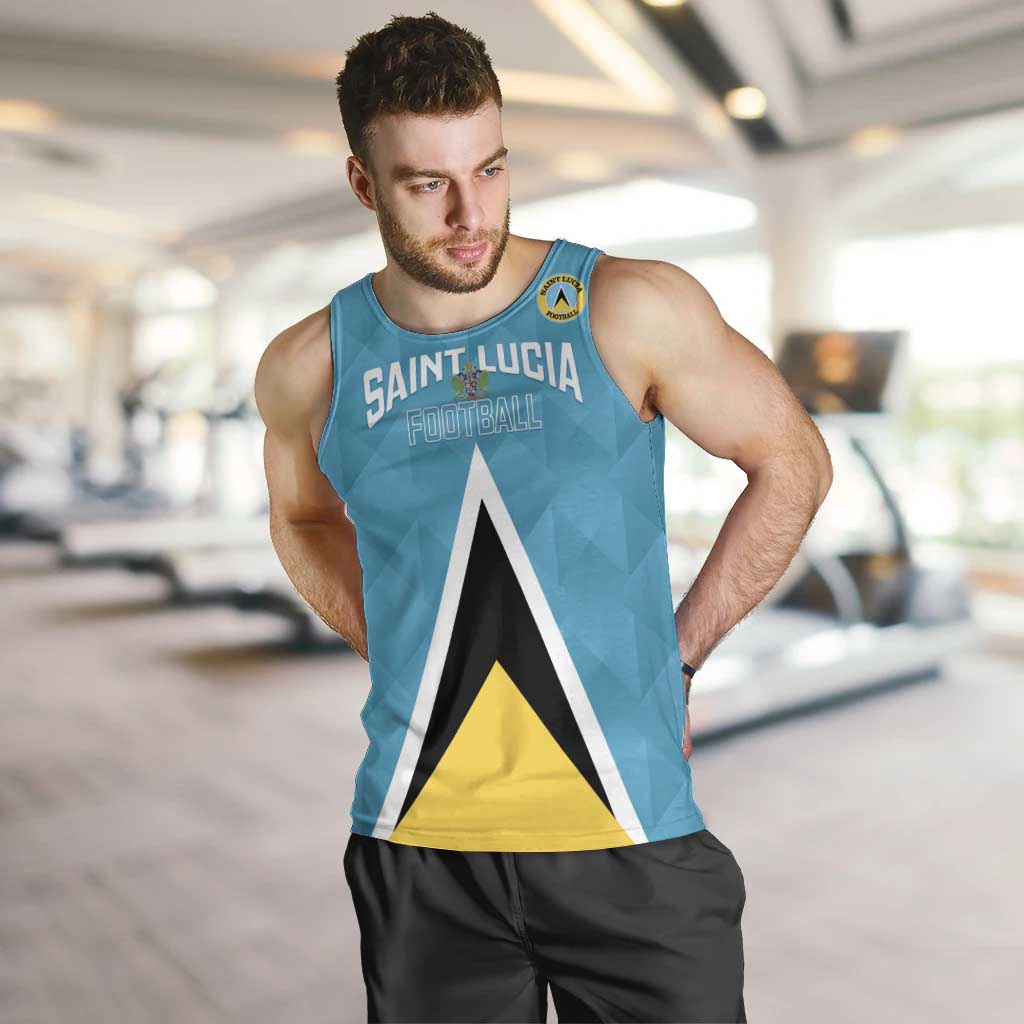 Custom Saint Lucia Football Men Tank Top Flag Style