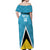 Custom Saint Lucia Football Off Shoulder Maxi Dress Flag Style